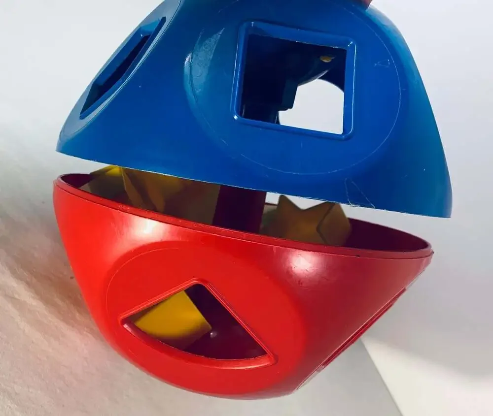 Tupperware Vintage Classic Shape-O Ball Red & Blue Yellow Shapes READ